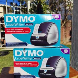 Pair of (2) DYMO LabelWriter 450 Turbo Thermal Label Printers (1752265) plus Printer labels