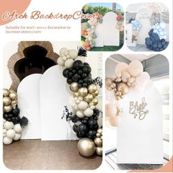 Set of 3 White  Arch Backdrop  Covers 
