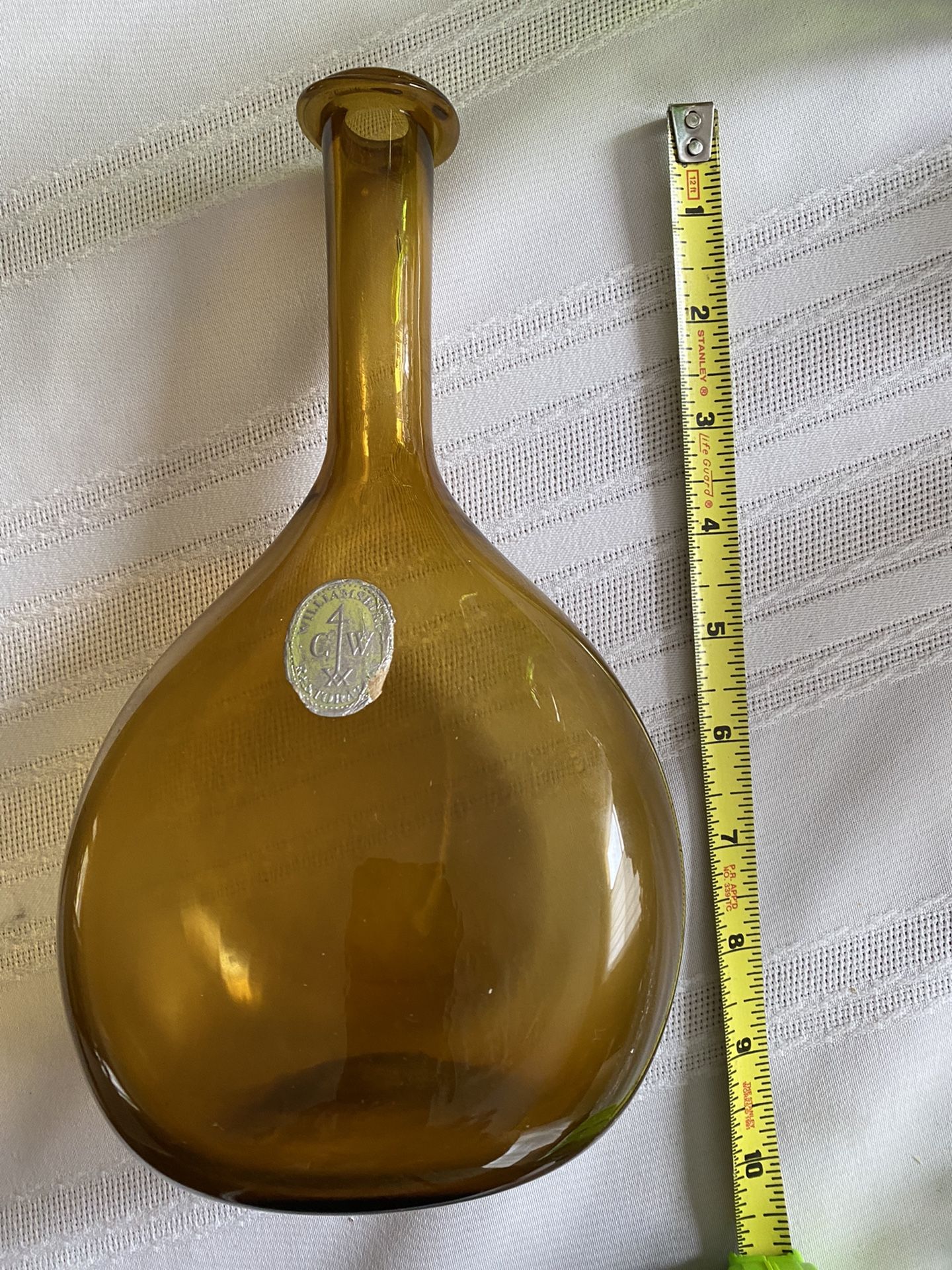 Blenko Glass Williamsburg Bottle With sticker