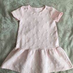 3T Toddler Girl-Pink Dress With 3 D Stars 