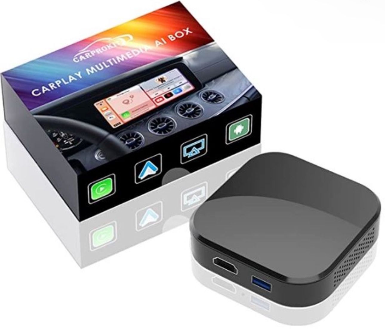 CarProKit UC-3S Wireless CarPlay Android Auto Video AI Box, Support iOS Mirroring, HDMI Output, Built-in Bluetooth, YouTube, Netflix, Only Support 201