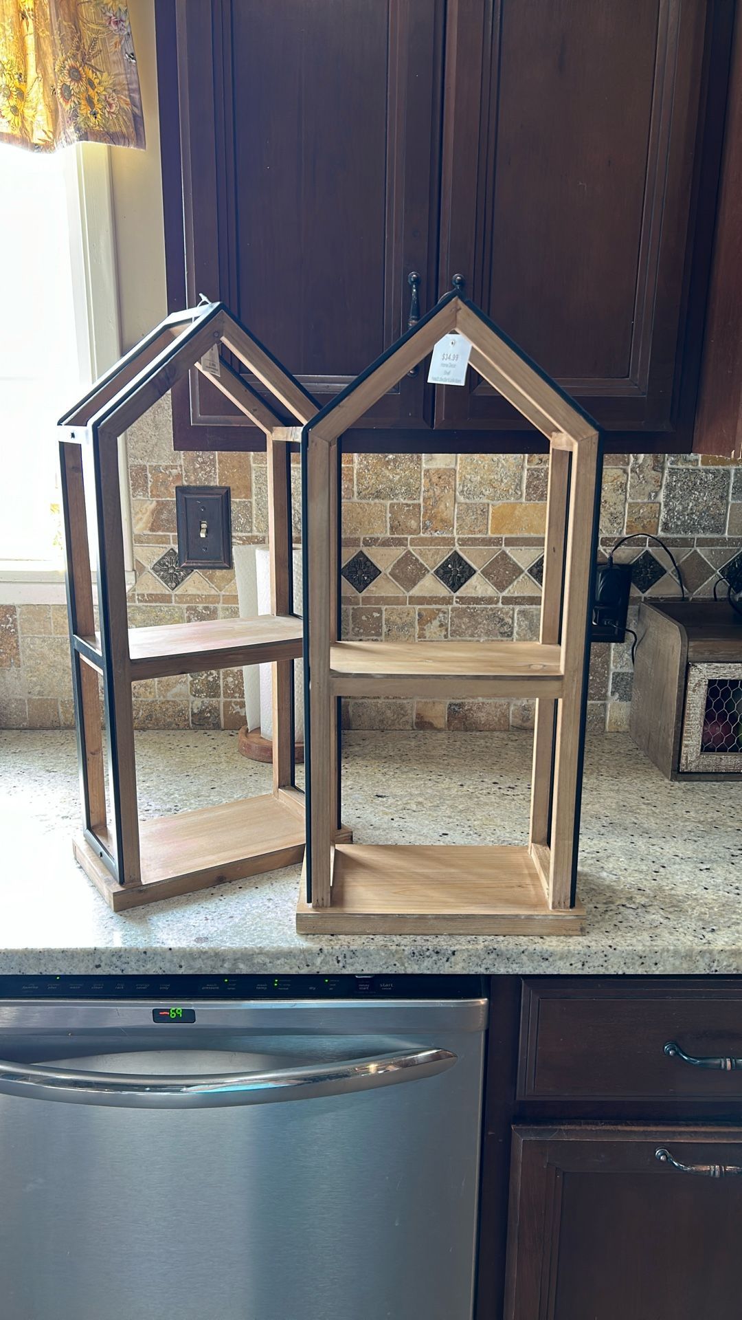 Wood And Metal Shelf 