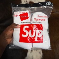 White Supreme Socks