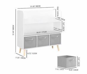Kids Bookcase with Storage Bins
