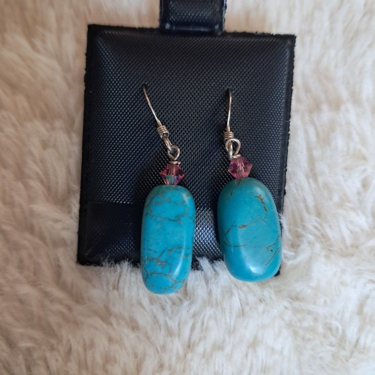 Aretes Silver 925 Y Turquoise