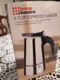 Like new Home Basics Stainless steel 6 cup Espresso maker