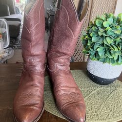 Mens Vintage Leather Justin Style Cowboy Boots (Size 12 D)