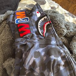 Large Navy Blue Bape hoodie