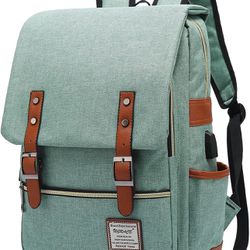 Laptop Backpack USB Port Water Resistant Travelling School College Men Woman
