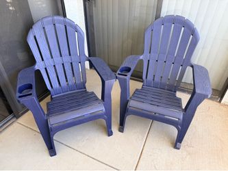 Pair of Blue Adirondack Chairs