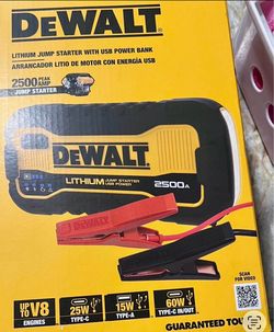 DEWALT 2500A Lithium Jump Starter with USB Power Bank
