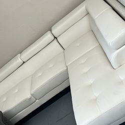 White Leather Sectionals