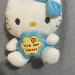 Cute Hello Kitty Plush Toy with Blue Accents