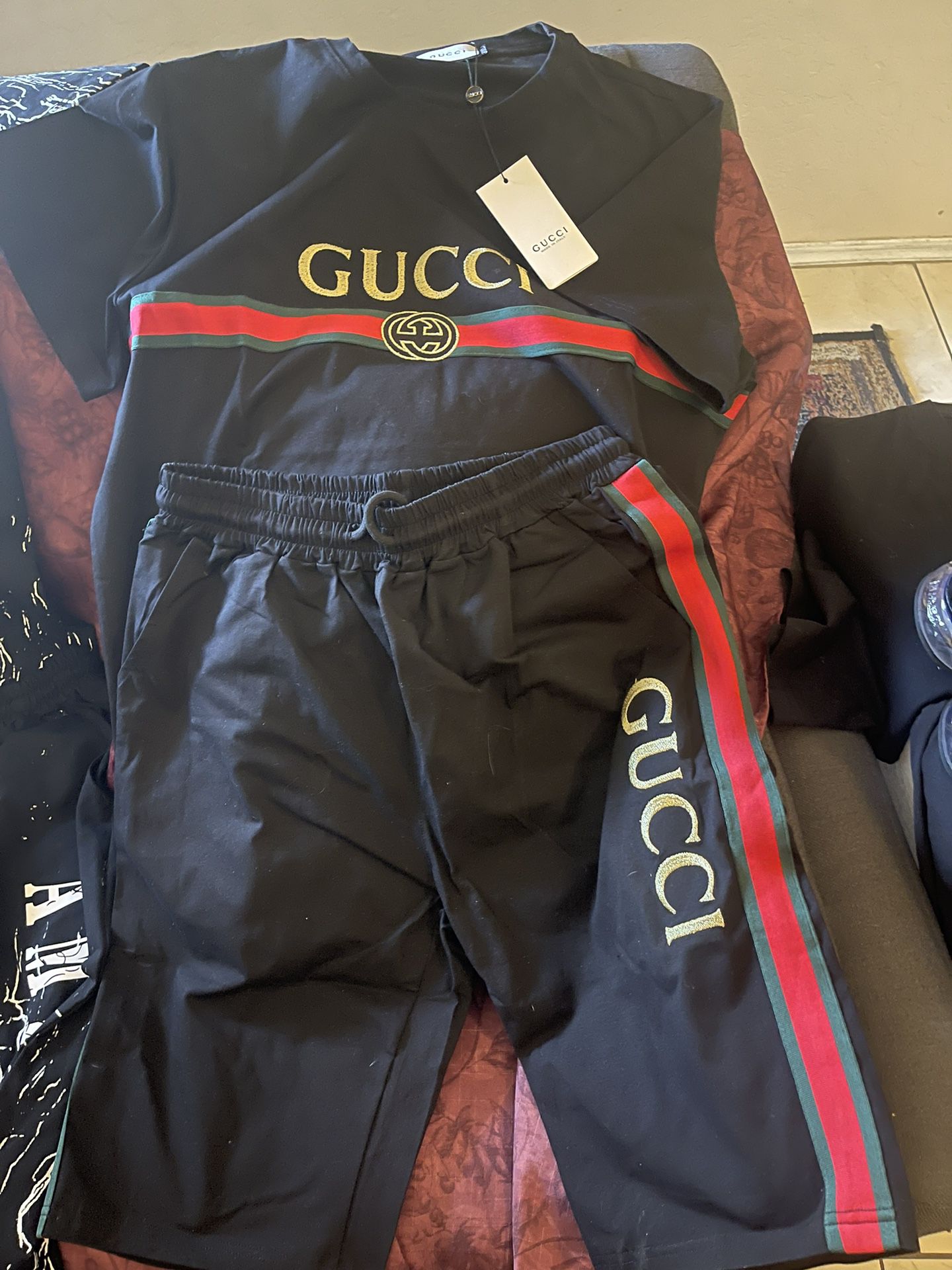 Gucci Jumpsuit Short & Shirt / Gucci Jeans / Gucci Wallet