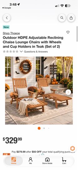 Thoeoe Outdoor HDPE Adjustable Reclining Chaise Lounge Chairs with Wheels and Cup Holders in Teak (Set of 2)