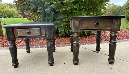 Refurbished rustic side tables