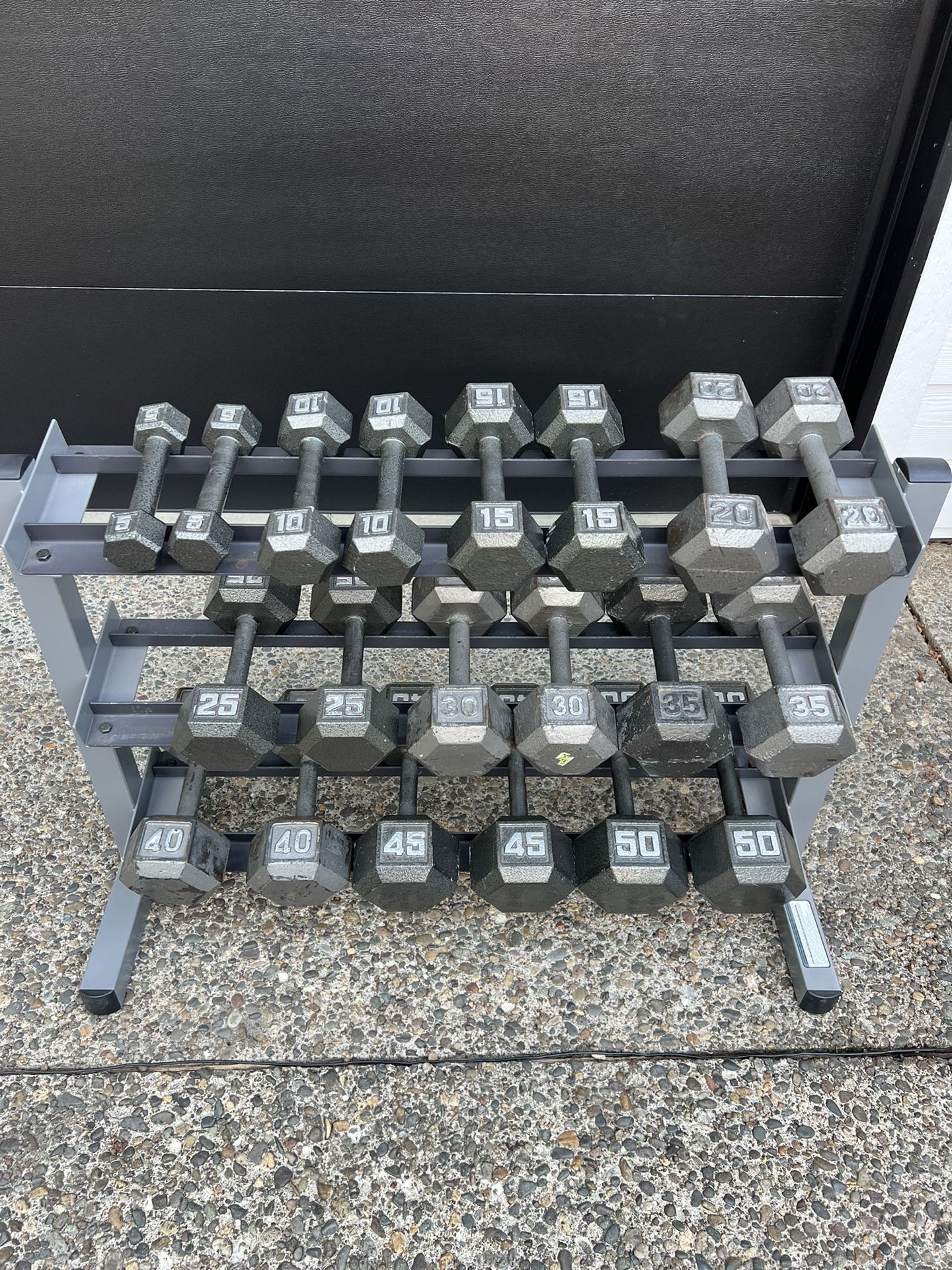 5-50lb Dumbbell Set With Rack (550lbs)