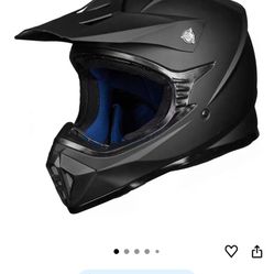 motorcycle helmet. Matte black full-face. 