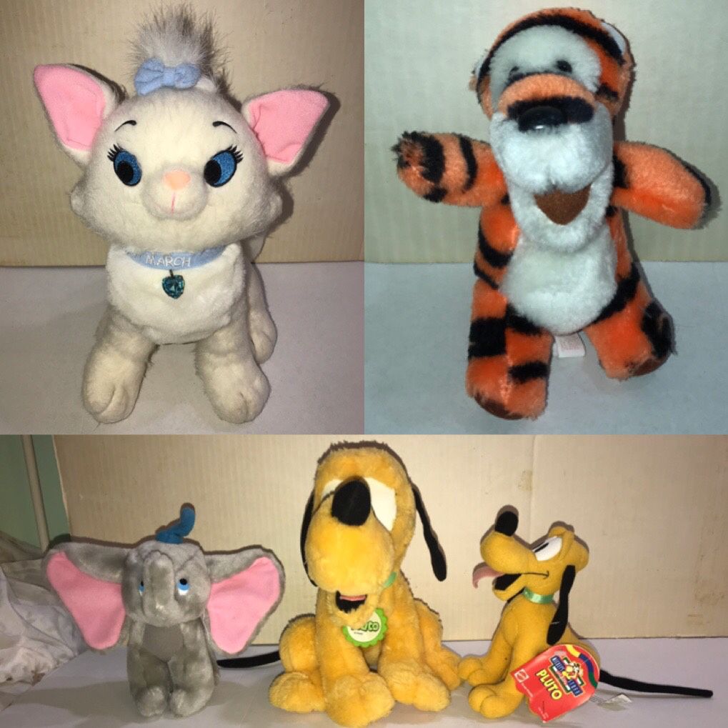5 Walt Disney Stuffed Animals LOT