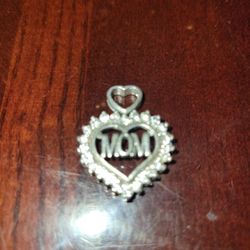 Silver 925 Mom Heart Necklace Pendant