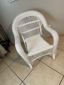 Patio White Wicker Armchair