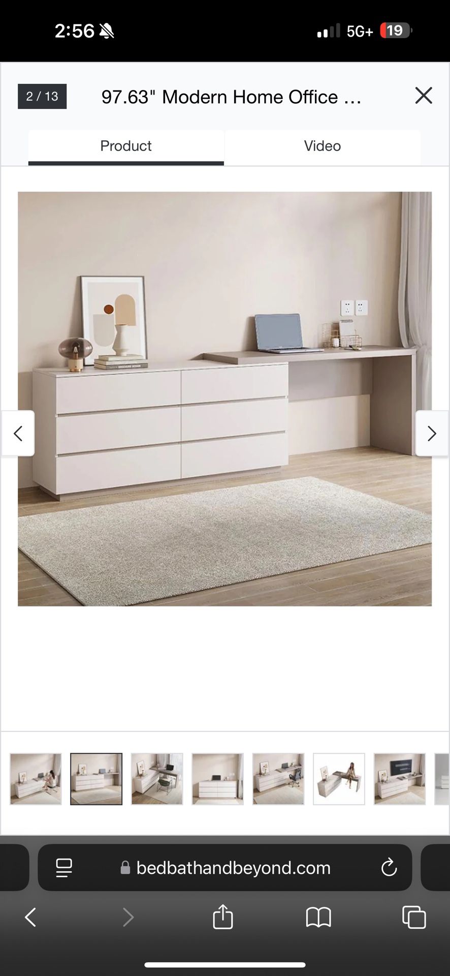 Multifuncional desk with 6 drawers
