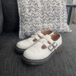 Dr Martens White Mary Janes