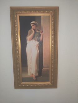 Art Framed 17 In x 30 In By Frederic Leighton "Nausicca"