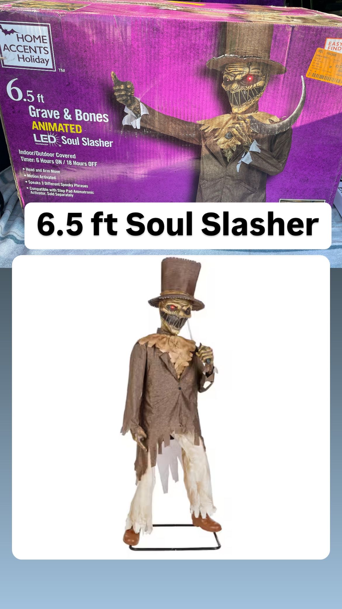 6.5 ft. Animated LED Soul Slasher Halloween Decoration