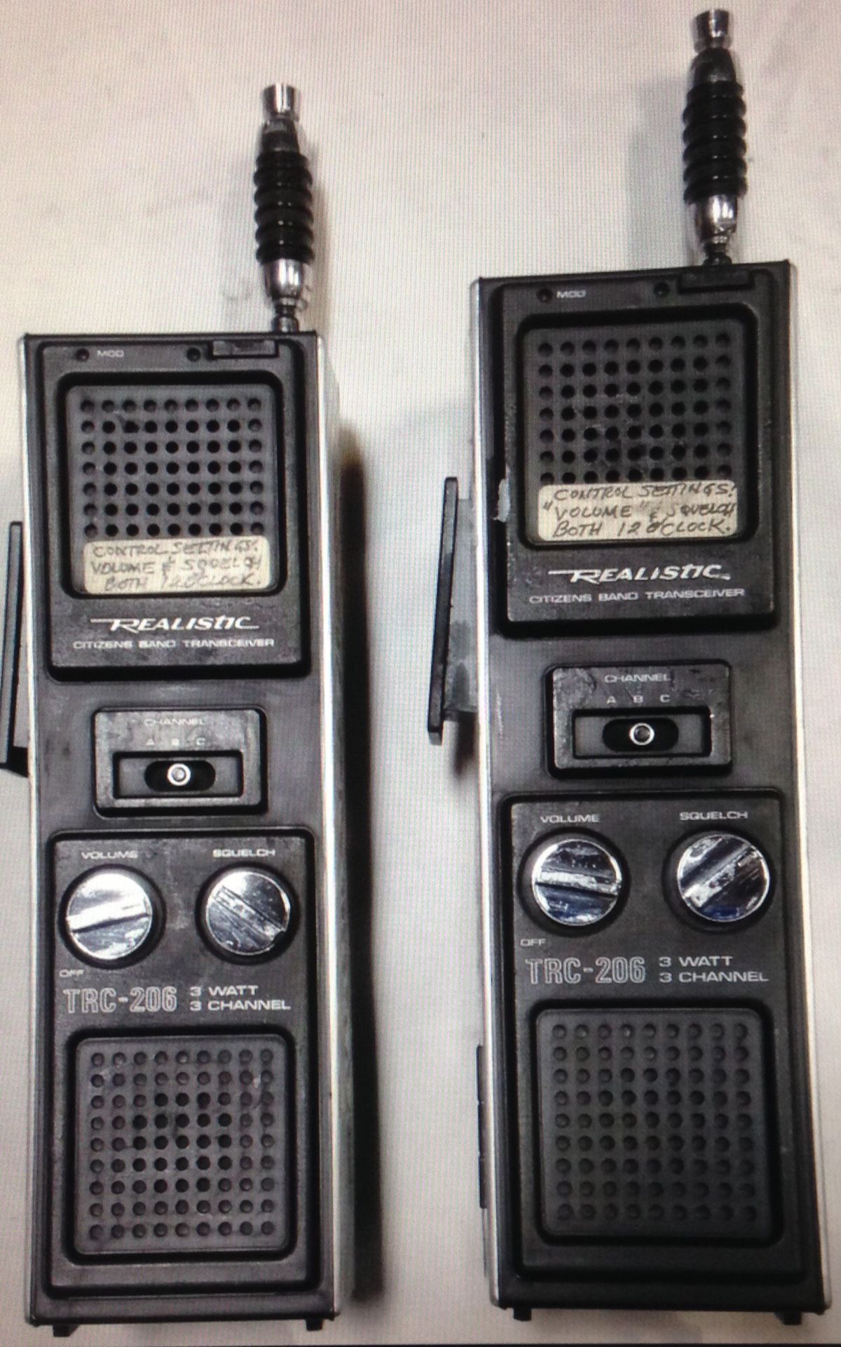 Realistic TRC-206 two way walkie talkie cb radio lot of 2 for Sale in ...