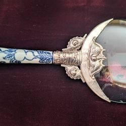 Vintage Magnifying glass, SP & Porcelain 