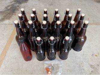 Amber EZ Cap 1 Liter Bottles QTY 18