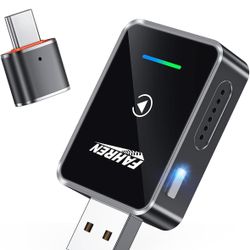 2-in-1 Wireless CarPlay & Android Auto Adapter, One-Click User Switching car play wireless adapter, Converts Wired to Mini bluetooth carplay adapter