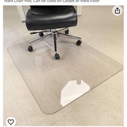 Crystal Clear 1/5" Thick 47" x 35" Heavy Duty Hard Chair Mat, Can be Used on Carpet or Hard Floor
