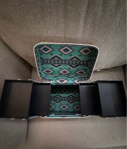 Makeup Train Case with Fold-Out Trays