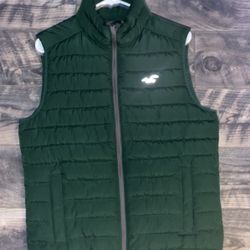 Hollister Men's Quilted Green Down Vest