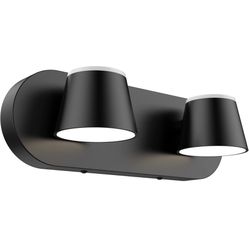 2 Light Bathroom Vanity Light LED Black Bathroom Light Fixtures Up and Down Rotatable Dimmable 13 inch Bathroom Lighting