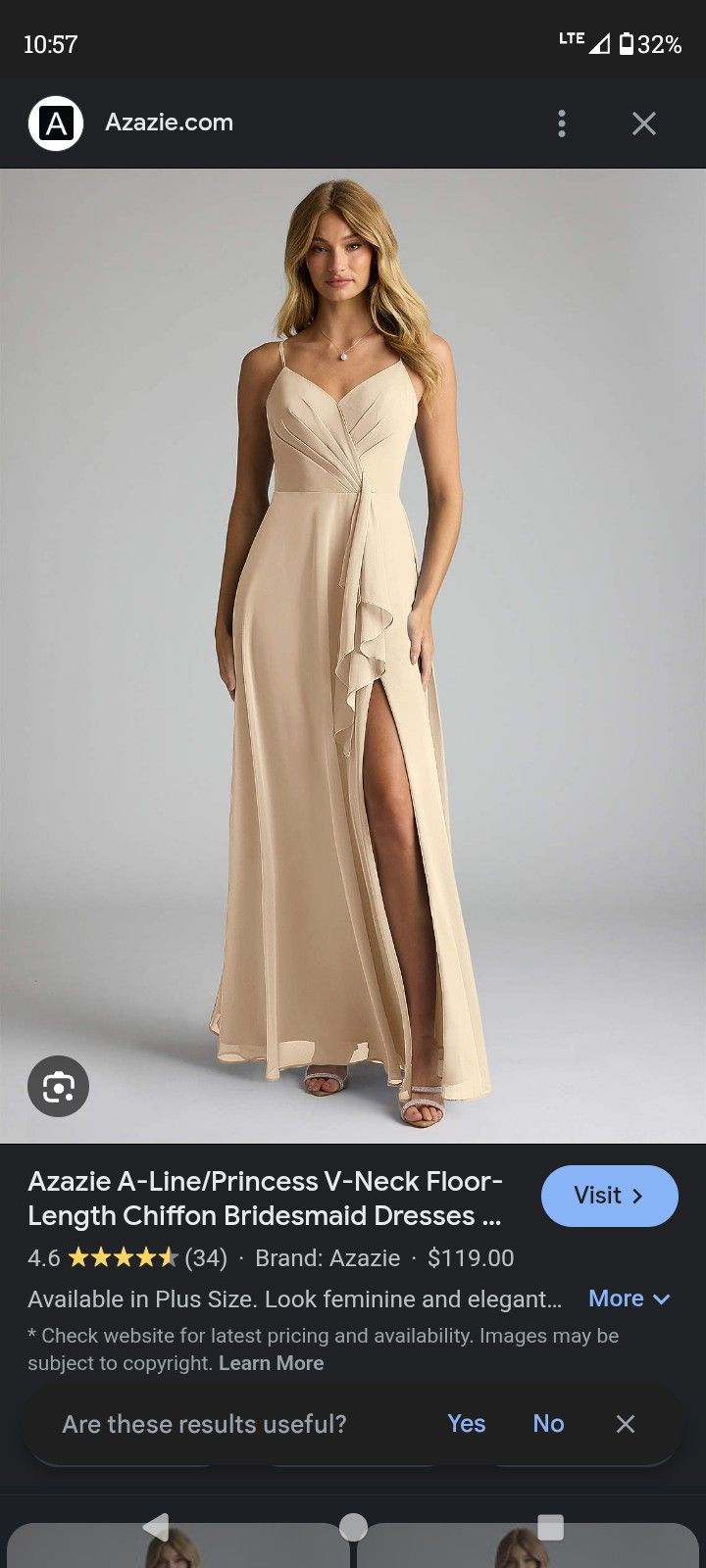 AZAZIE Champagne Bridesmaid Dress