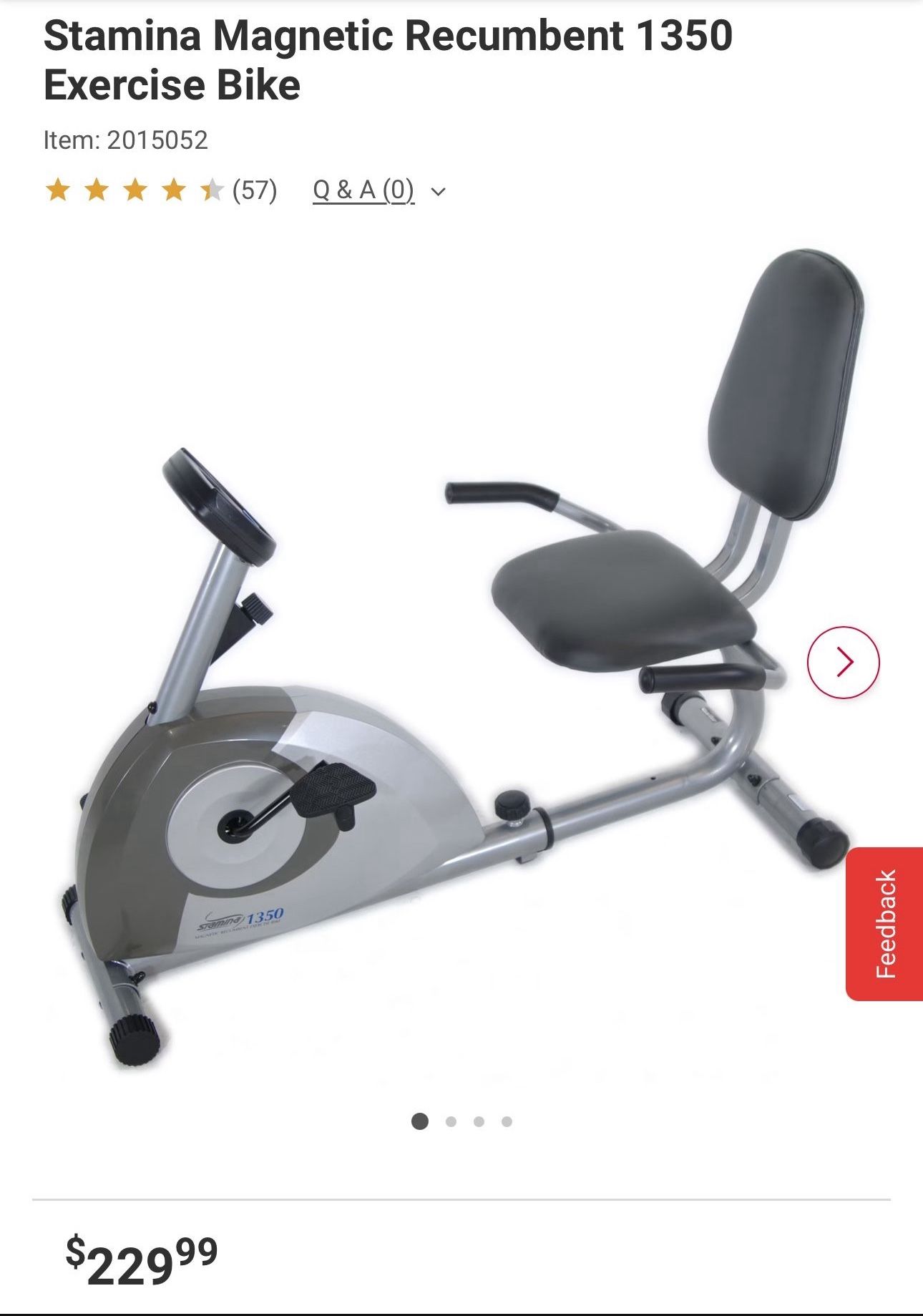 Stamina Magnetic Recumbent 1350 Exercise Bike