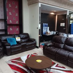 Madrid Brown Leather Reclining 3 Piece Living Room Sets---$1599---Fantastic Deal!!!---No Credit Needed Financing Available 