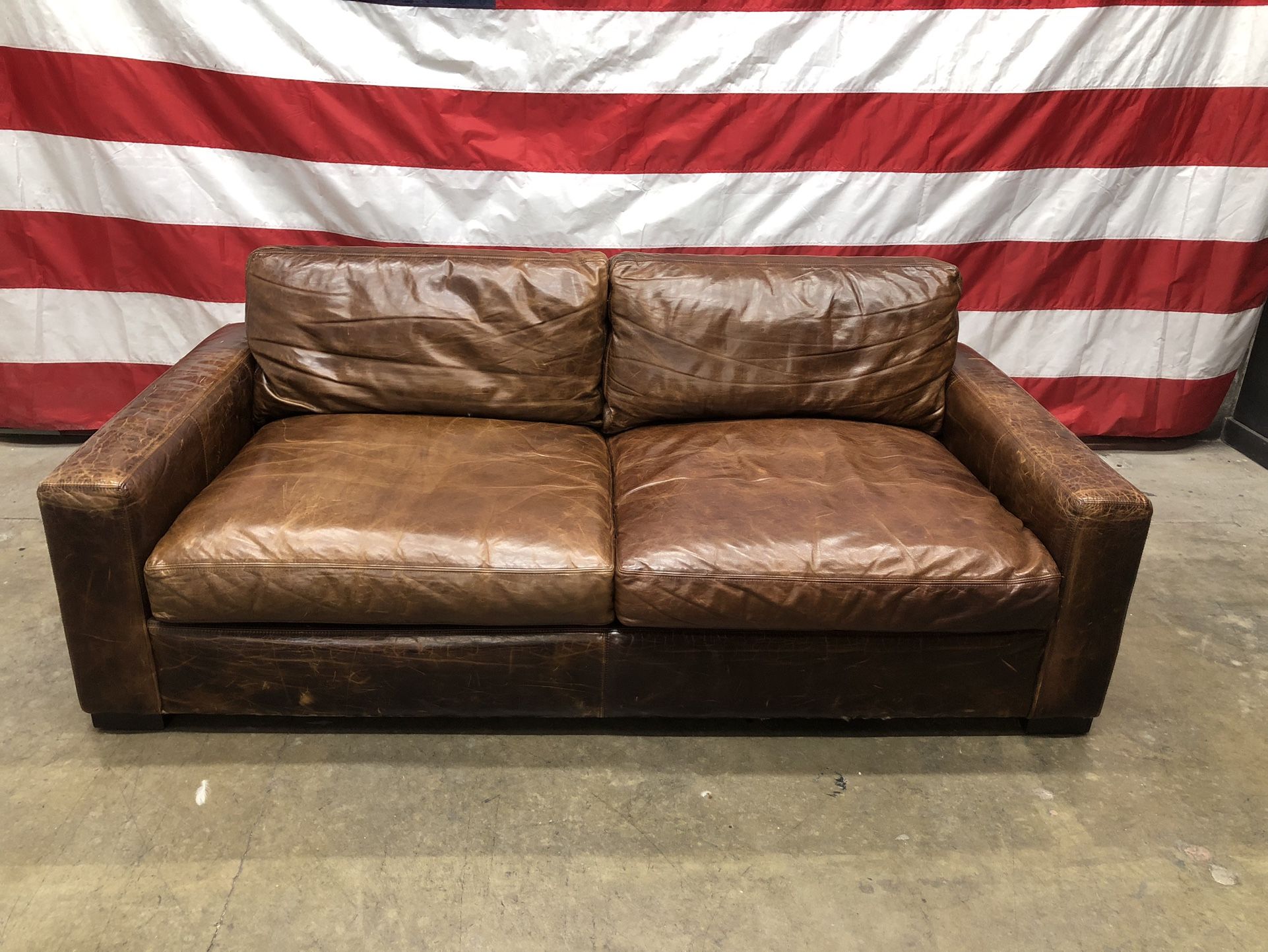 Free Delivery - RH Restoration Hardware Maxwell Leather Sofa Couch