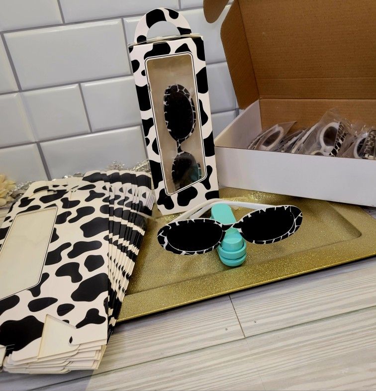 Cow Print Sunglasses & Gift Boxes