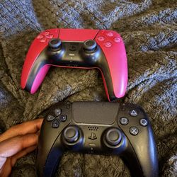 2 PS5 controllers (Cosmic Red And Black)