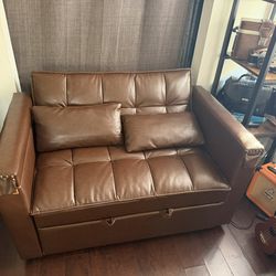 Sofa Bed Convertible 3-in-1 With Side Table