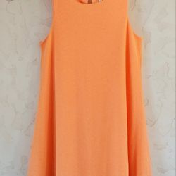 JM Collection swing dress, sleeveless, lined cantaloupe/peach/coral Sz. XL