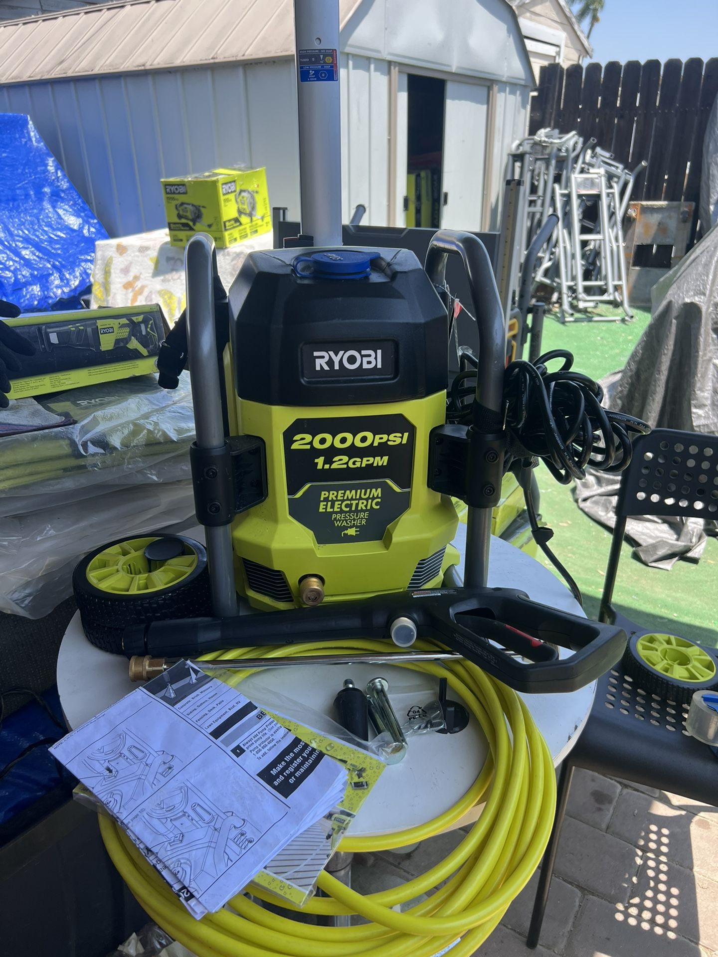 Cold Water Ryobi Battery Power Washer RYOBI 2000 PSI GPM