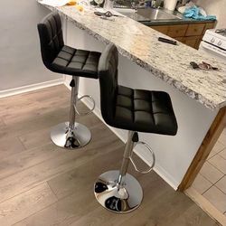 New $40 each Square Barstool Chair Swivel Bar Stool PU Leather (Adjustable Seat Height 24-32”)