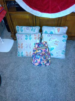 Girl Back Pack And Pillows Set 