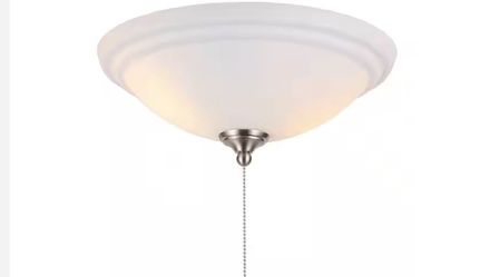Hampton Bay 2-Light White Glass Bowl Ceiling Fan LED Light Kit NEW