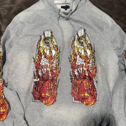 Grey Who Decides War Hoodie Size XL